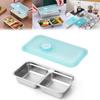 Stainless Steel Snack Containers with Lid 2 Compartment Lunch Box Food Storage Meal Prep Container for Outdoor Camping