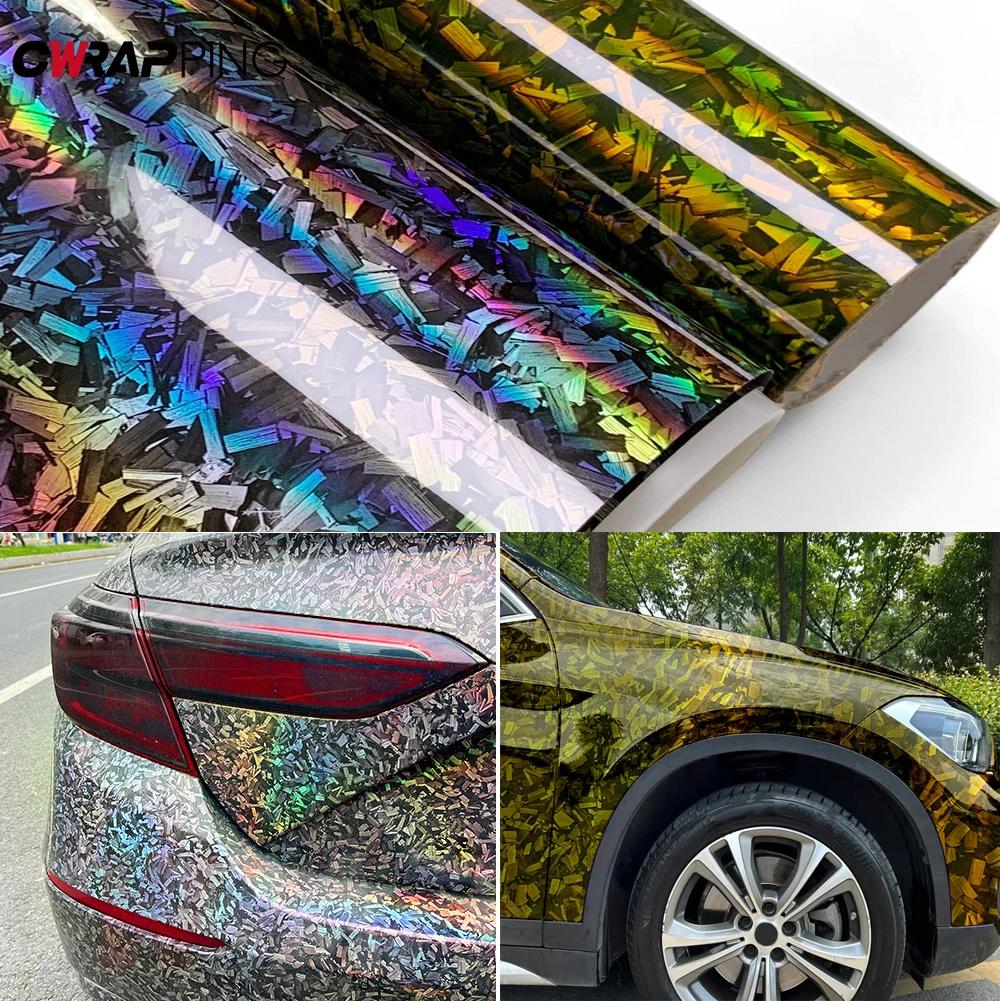 50cm*300cm Car Glossy Flower Forged Carbon Fiber Stickers Waterproof Vinyl Wrap Film Motorcycle Sticker for Car Accessories
