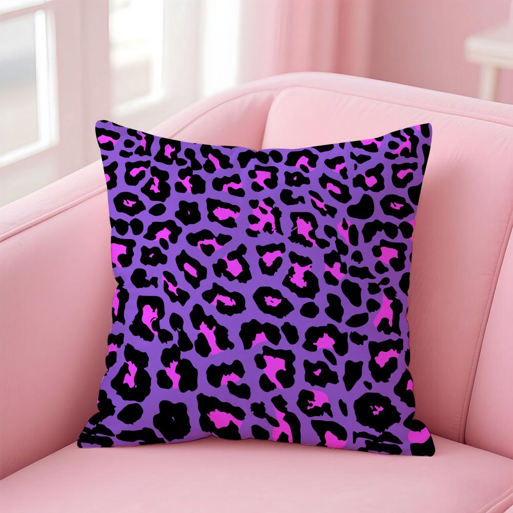leopard print texture Cushion Cover Pillow Case Soft Friendly Fabric Concealed Zipper