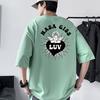 Heavyweight Combed Cotton T-Shirt Youth Loose Fit Half Sleeve Graphic Print Tee
