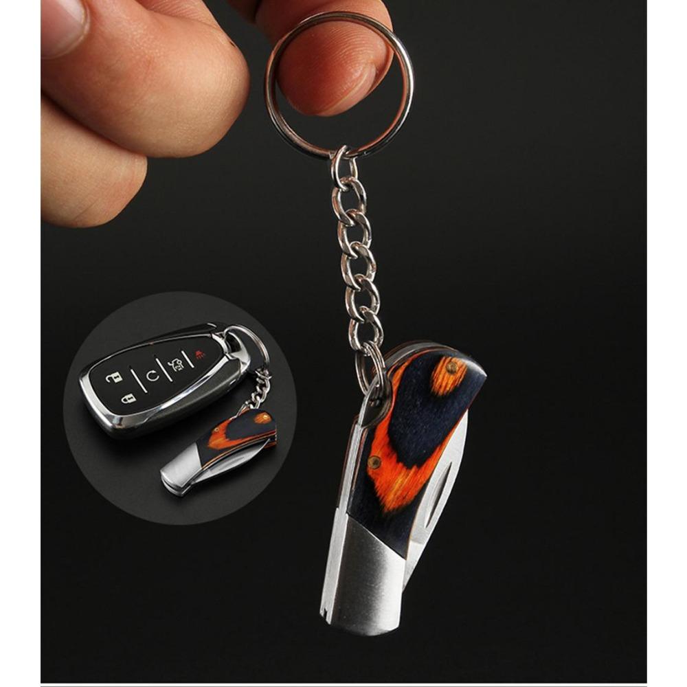 Stainless Steel Foldable Mini Knife Keyring - Compact and Portable Keychain Accessory