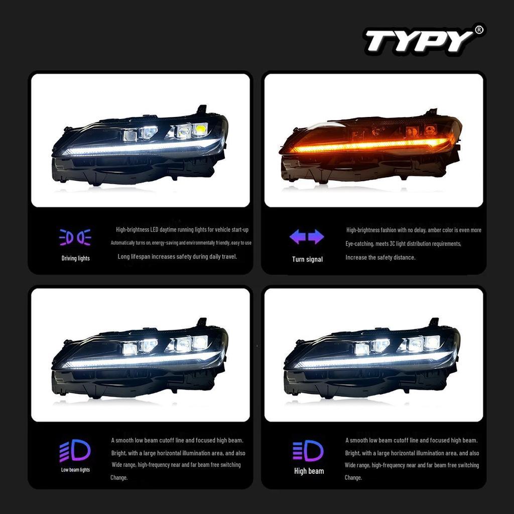 LED Daytime Running Lights & Flowing Turn Signals for 19-26 Toyota Avalon Headlight Assembly