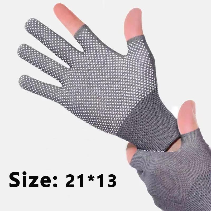 Glue-dot Non-slip Cycling Gloves For Men, Outdoor, Two-finger Touch Screen Thin Gloves Mountaineering Gloves