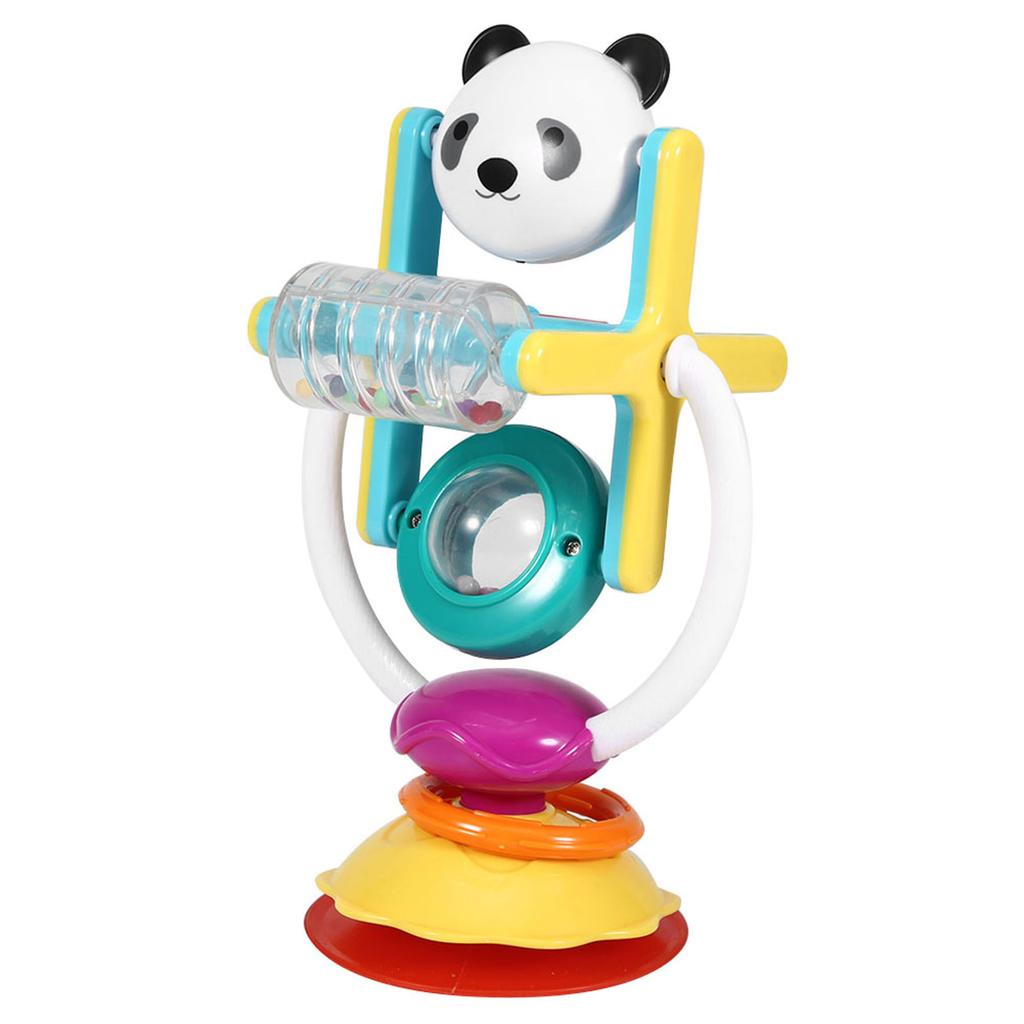 Rotating Colorful Baby Rattle Baby Eating Table Stroller Infant Suction Handbell Toy