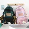Schoolbag New Middle School Student High School Large-capacity Schoolbag Women's Fashion Casual Contrasting Color Backpack College Backpack Wholesale