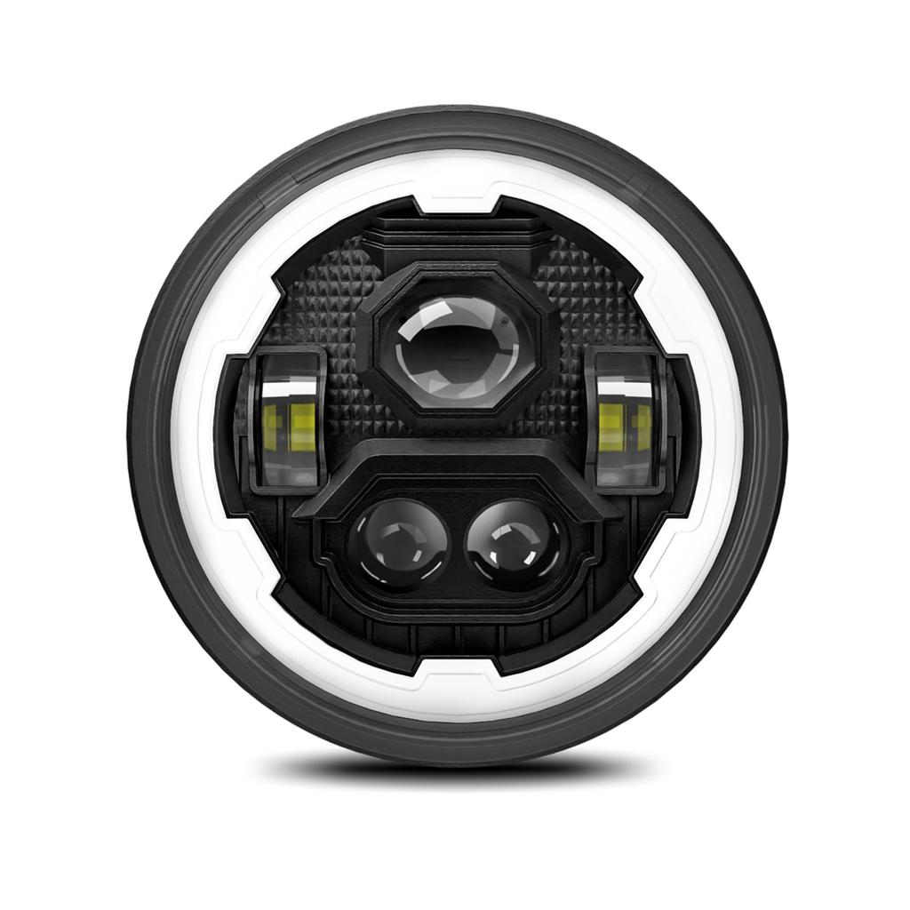 7 Inch Car LED Headlight 7" Round Headlight with White High Low Beam DRL and Amber Turn Signal