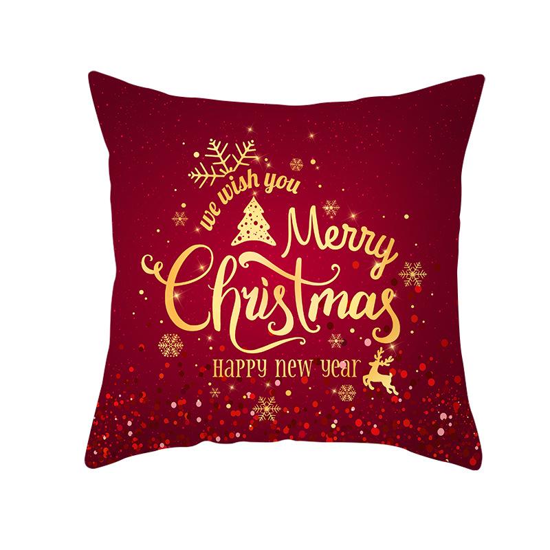 Red Series Christmas Peach Velvet Cushion Cover New Sofa Cushion Cover Square Cushion Cover