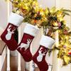 Red Reindeer Snowflake Plush Christmas Stockings - Festive and Cute Holiday Ornaments