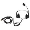 Phone Headset Dual 3.5mm Plug Binaural Adjustable Volume Wired Customer Service Headphone with Mic for PC Business