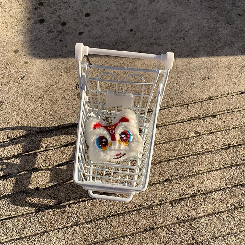 Plyšový přívěsek na klíče ve tvaru lva Kreslené kroužky na klíče Krásný přívěsek na klíče jako dárek k Novému roku