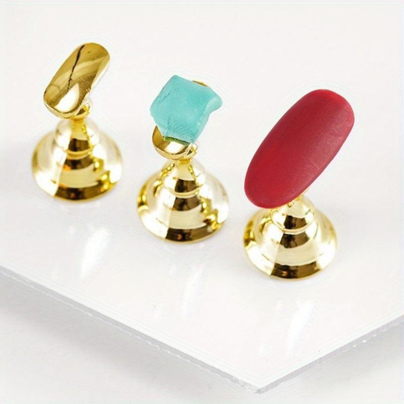 6pcs Nail Art Practice Stands, Magnetic Nail Tips Holders, Training Fingernail Display Stands, Nail Crystal Holders