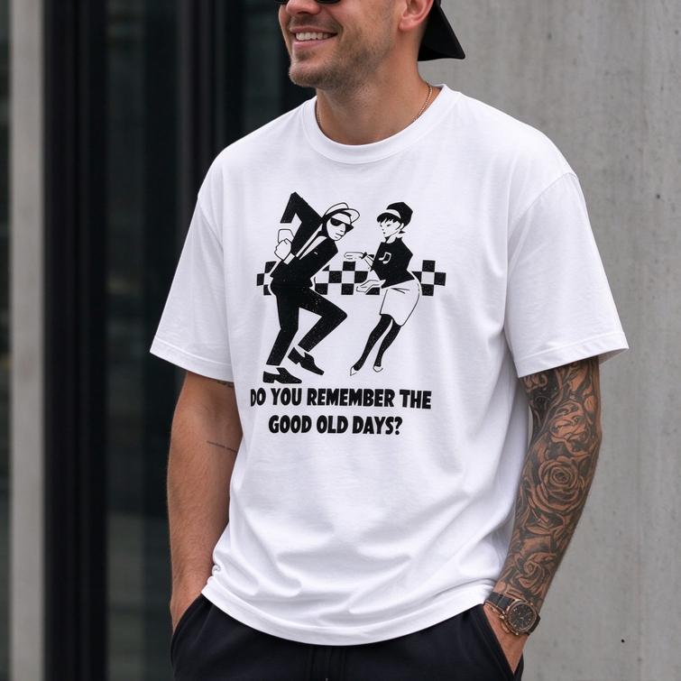 Retro 2 Tone 70s 80s Ska Graphic T Shirt Couple Dancer Checkerboard The Unisex Tee Cotton Casual Street Short Sleeve Y2k Top