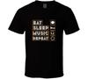 Essen Schlafen Musik Wiederholen Lustiges Geschenk T-Shirt