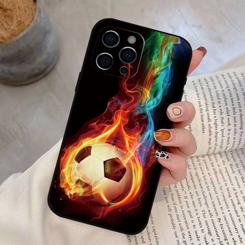 Soccer Ball Phone Case Silicone Soft For IPhone 17 16 15 14 13 12 11 X XR Plus Pro Max Plus