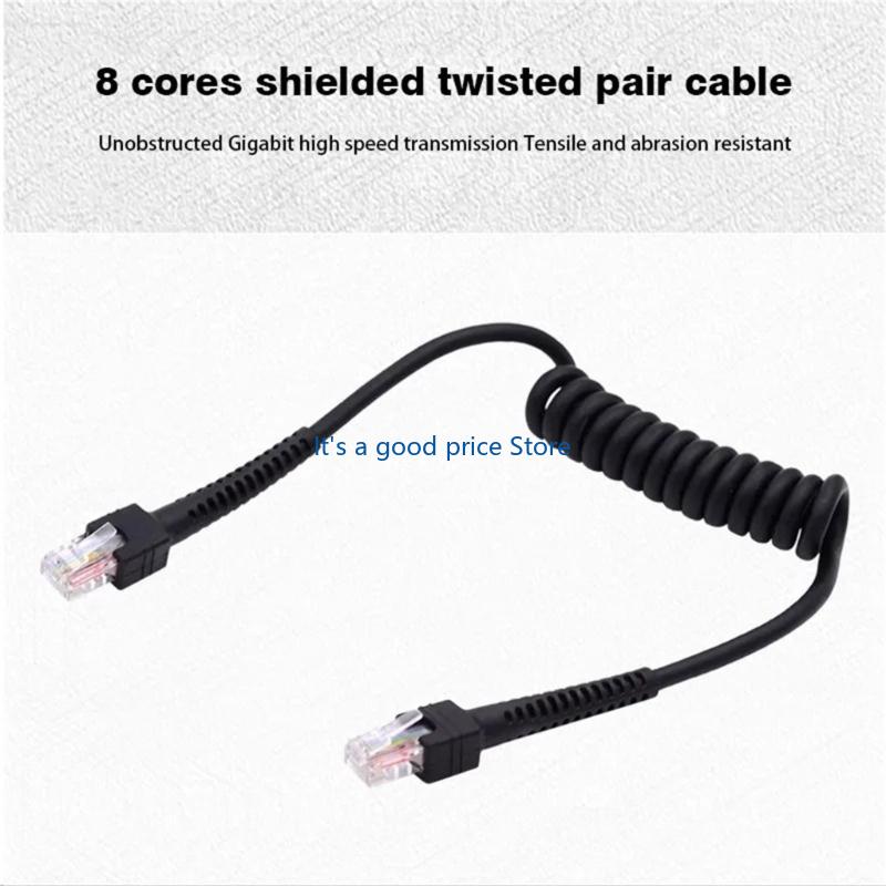 Cat6 Gigabit Spring Ethernet Cable 8 Cored Fast Speed Networking Wire for Security Camera and Router Connection