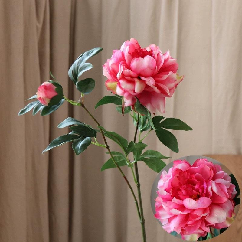 27.2 Inch Luxury Peony Artificial Flower for Home Decor Dining Room Table Photography Prop