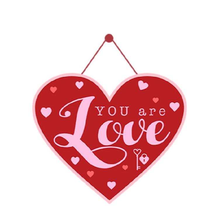 Valentines Day Wall Ornament Paper Door Hanger with Rope Home Office Decoration Decorative Holiday Present