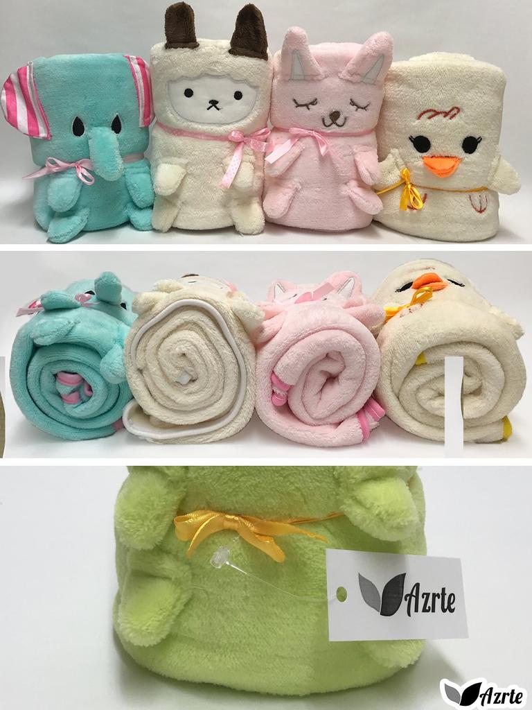 Azrte Large Animal Warm Fleece with Ribbon Cute Frog Pillowcase Blanket, Wrap, Throw,