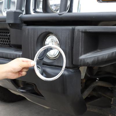 Pro Hummer H2 2003-2009 Styling vozu ABS Stříbrný Krycí kroužek rámečku předního mlhového světla vozu Samolepka Vnější doplňky vozu