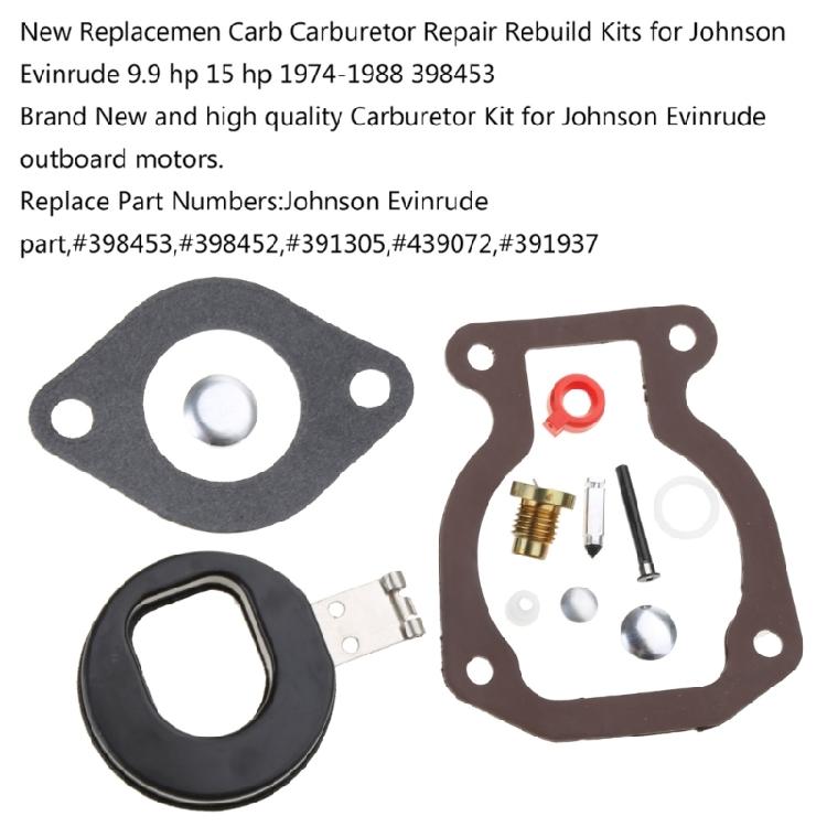 Vergaser Carb Reparaturset Schwimmer für 9.9 PS 15 PS 1974-1988 398453