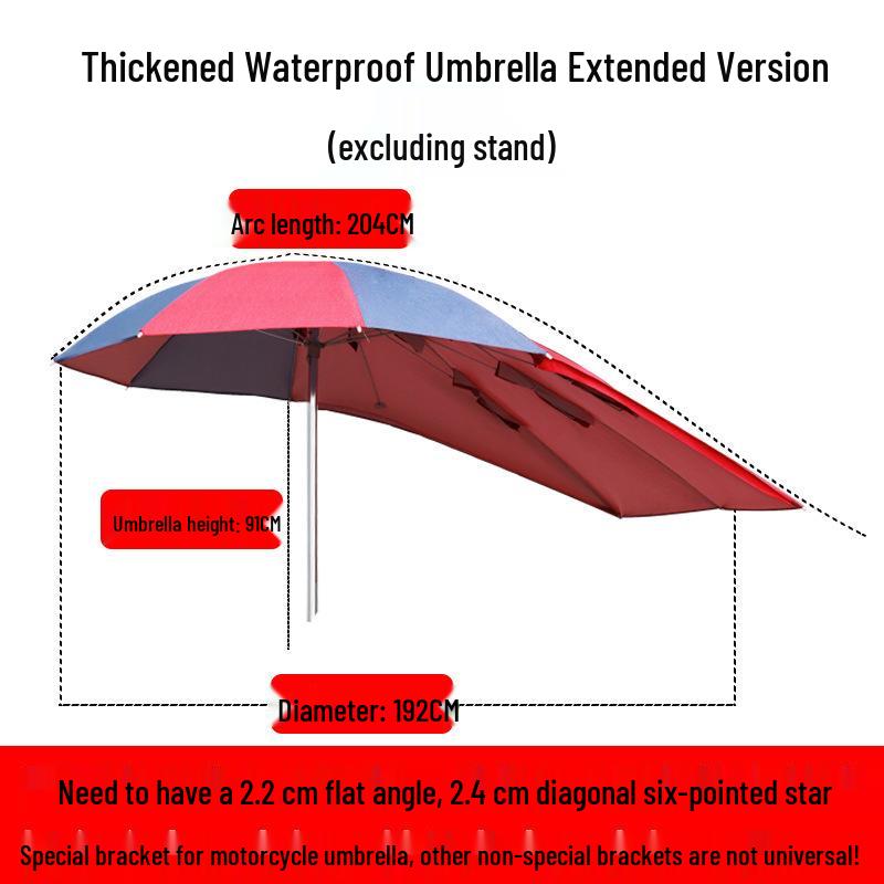 Robuster Sonnenschirm für Motorräder, Dreiräder & Tiefeinsteiger