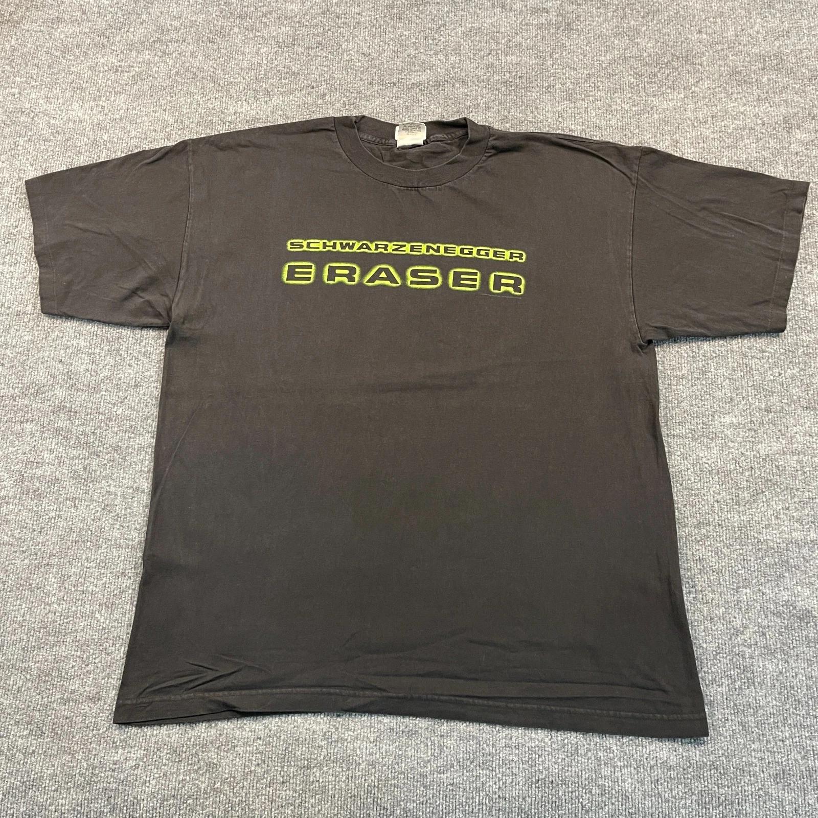 Vintage 1996 Arnold Schwarzenegger Eraser Movie Shirt XL 24x28 Black L