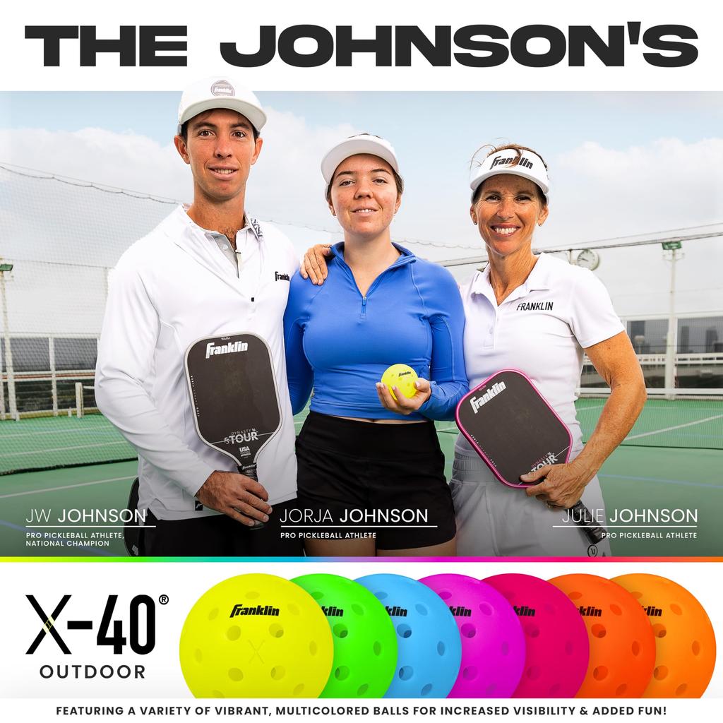 Franklin Sports X-40 Pickleball Balls, Outdoor Optic Yellow, USAPA Approved, US Open, Pack of 3 [Officially Imported from Japan]