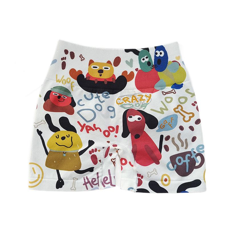 HNYHWKR Высокопосадочные Шорты для Йоги и Бега с Мультяшным Принтом, Поднимающие Ягодицы, Быстросохнущие Medium