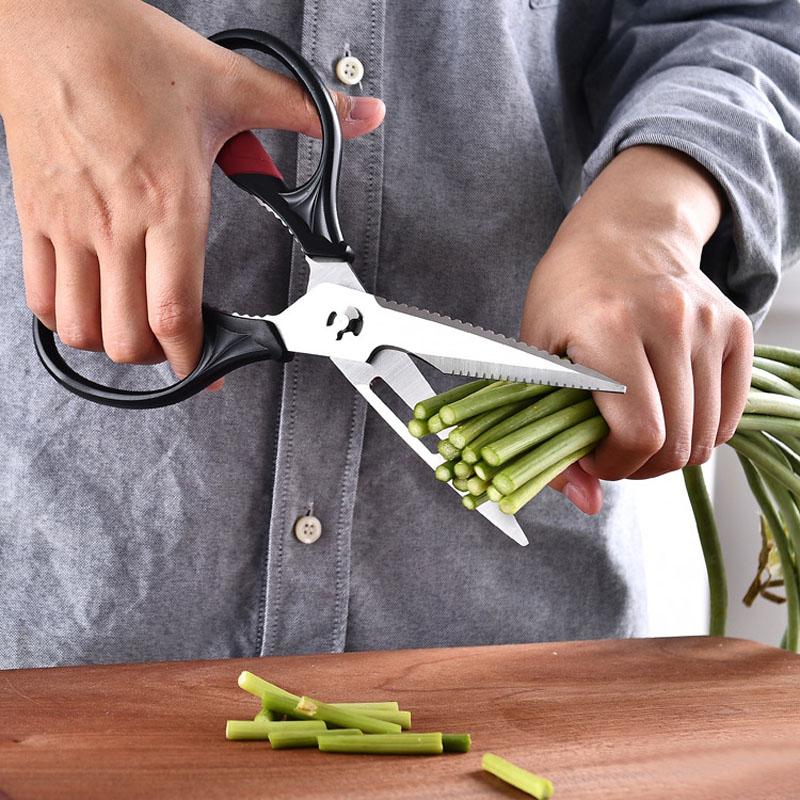 Multifunctional Household Kitchen Bone Scissors Stainless Steel Separable Power Shear With Paring Knife Bottle Can Opener