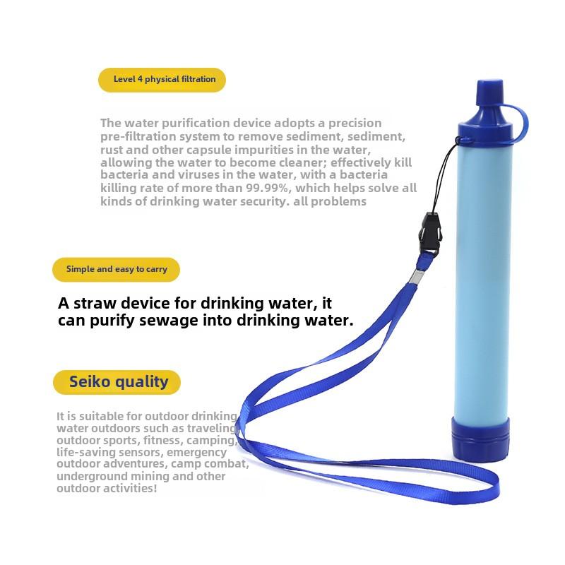 1500L Outdoor Personal Water Filter Portable Water Purifier Survival Straw Ultra-Light 0.01 Micron 4-Stage Filter System