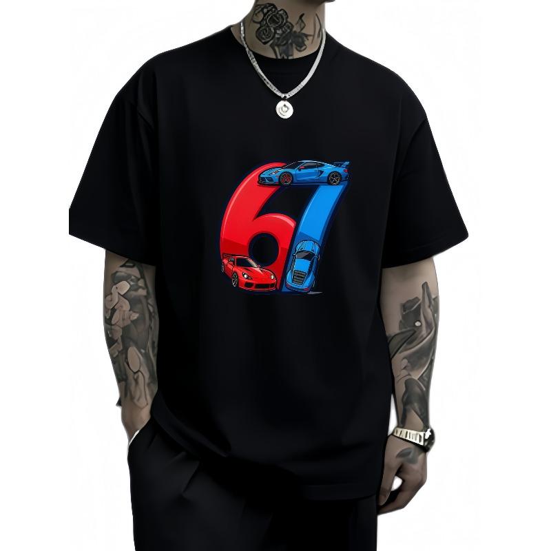 Mens Fashion Footballstyle Size 67 Highquality Loose Outdoor Casual Roundneck Top