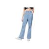 Li Ning Summer Party Solid Color Palm Embroidery Flared Jeans Women Jeans Light-Blue AJQS348-1