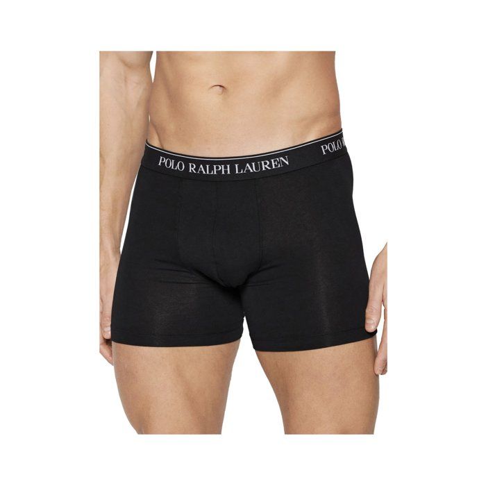 Classic Long | Lot de 3 boxers longs fermés devant doublés noirs en coton stretch