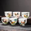 Cylinder Cup Chicken Ceramic Chinese Tea Cup Sheep Fat Jade Rooster Tea Cup Kung Fu Tea Ceremony Accessories Drinking Utensils