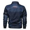 New casual men's denim jacket plus size men's multi-pocket lapel jacket men's