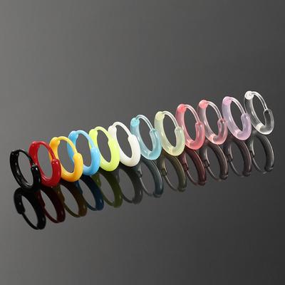 10 Pezzi Orecchini a Cerchio Colorati in Resina Carini Piccoli Orecchini Per Donne Ragazze Semplici Versatili Fibbie per Orecchio Accessori Gioiello Regali