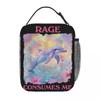 Rage Is Consuming Me Funny Cat Kitten Meme Humor Lunch Bag Casual Lunch Box Portable Insulated Thermal Lunch Bags Cooler Bag
