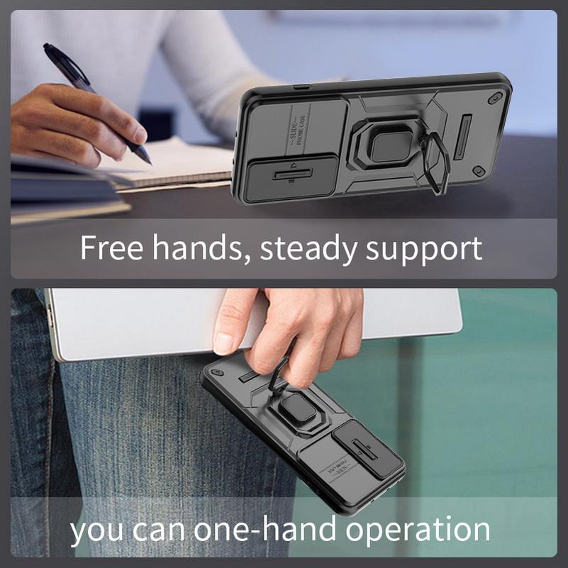 Capa Case com Suporte Magnético Giratório Proteção de Câmera Push-and-Pull Para OnePlus Nord 5 4 3 CE5 13s 13T 13R 13 12 12R 11 Ace 5 Pro