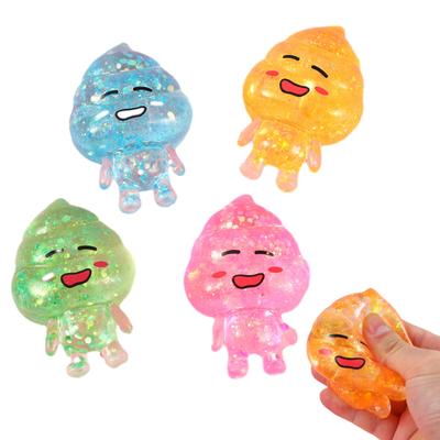 5 Stück Glitzer Tier Stress Zuckerball Angstlinderung Klar Frosch Hund Cartoon Kacke Quetsch Sensorisches Spielzeug Dekompression Fidget Spielzeug