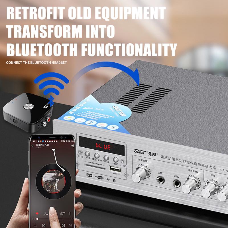 AptX-Adaptive/HD/LL Bluetooth 5.4 Audio Transmitter Receiver 3.5MM AUX Stereo RCA Music Wireless Adapter With MIC For Car TV PC