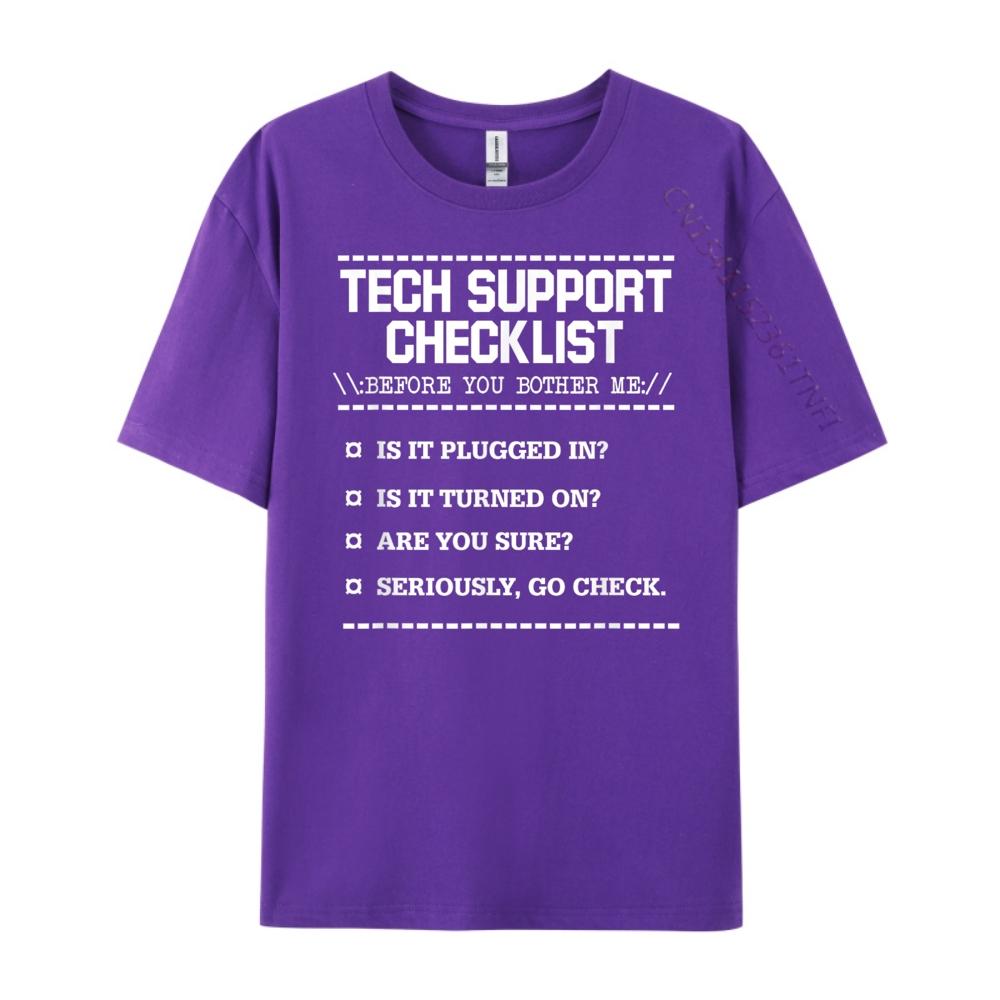 Tech Support Checklist Computer Geek Sysadmin Luxury T Shirt Men High Quality Man Clothes Vaporwave