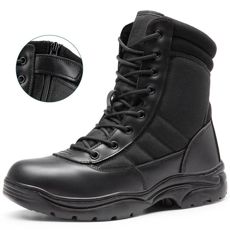 

Outdoor Leisure High Top Boots Genuine Leather Breathable Training Shoes Anti Sand Desert Wear-resistant 38 чёрный