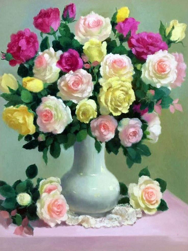 DIY Diamond Painting Flower Diamond Art Mosaic Diamond Embroidery Rhinestone Mosaic Gift Home Decor