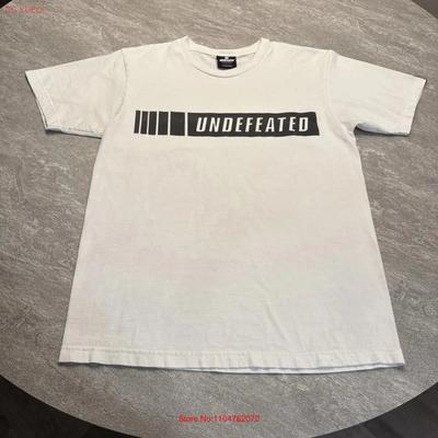 Undefeated Mens Medium Cotton Spellout T Shirt  Casual Vintage Washed Top For Everyday Wear Fashion Graphic Designer Clothes