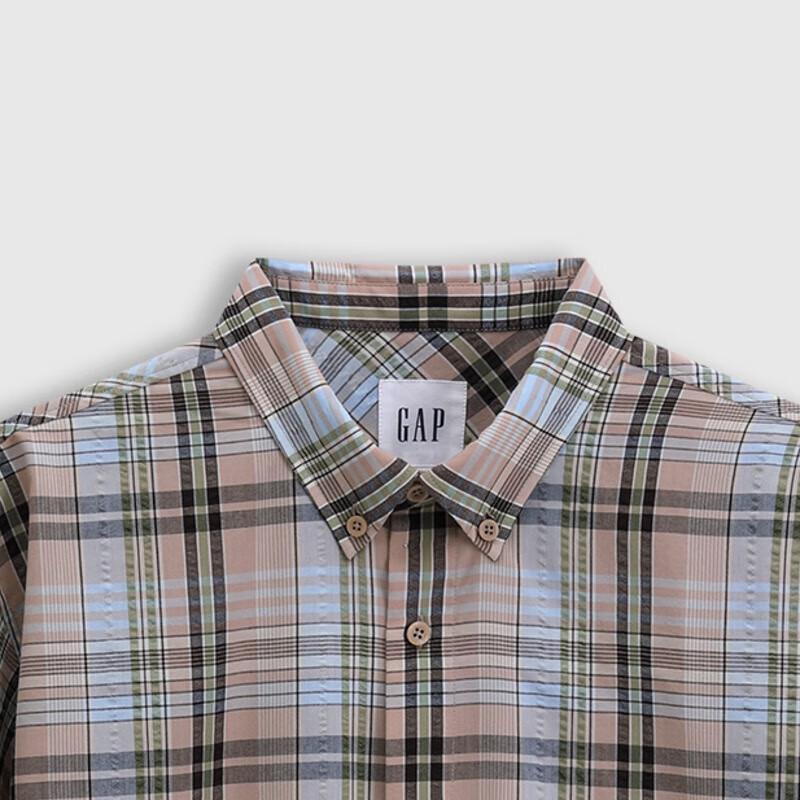 Gap Unisex Plaid Short Sleeve Casual Shirt
