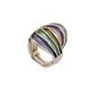 New enamel color hollow geometric line elastic ring women's fashion versatile irregular line ring