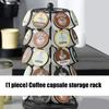 Large Capacity 360 Degree Rotating Coffee Pods Holder Space Saving Iron Storage Solution for Kitchen Countertop
