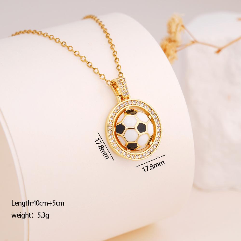 Football Necklace Light Luxury High Sense Versatile Simple Atmosphere Love Stainless Steel Collarbone Chain
