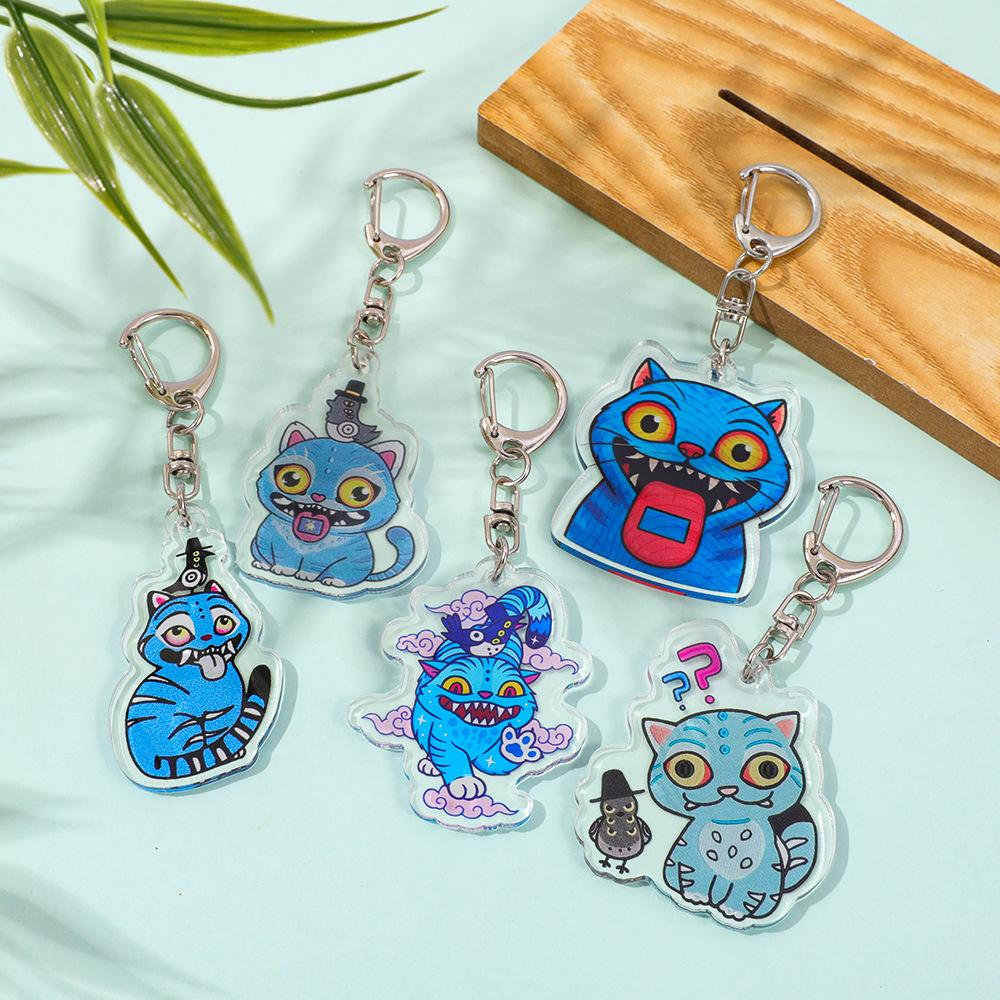 New Cute Cartoon Witch Hunter Double sided Keychain Backpack Pendant Personalized Accessories