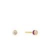 Berry Violet Enamel Stud 925 Silver Earrings e028-01G-R